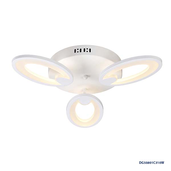 Lámpara LED Decorativa de Superficie, DG50801C, 30W, 3x10W, 4000K Blanco Natural, 85-265Vac, Dimensiones: 570x570x90mm, IP20