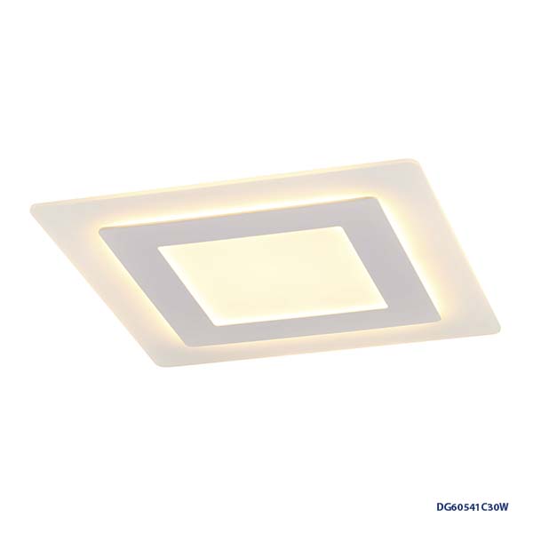 Lámpara LED Decorativa de Superficie, DG60541C, 30W, 3000K Blanco Cálido, 85-265Vac, Dimensiones: 350x350x45mm, IP20