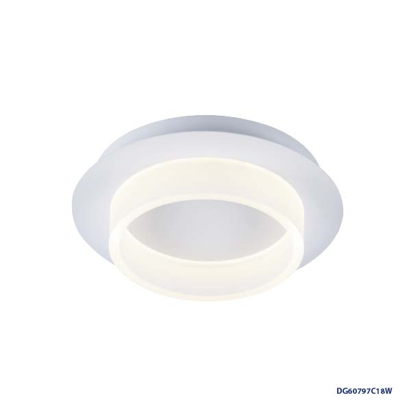 Lampara LED Decorativa de Superficie, DG60797C, 18W, 6000K Blanco Frío, 85-265Vac, Dimensiones: 280x280x80mm, IP20