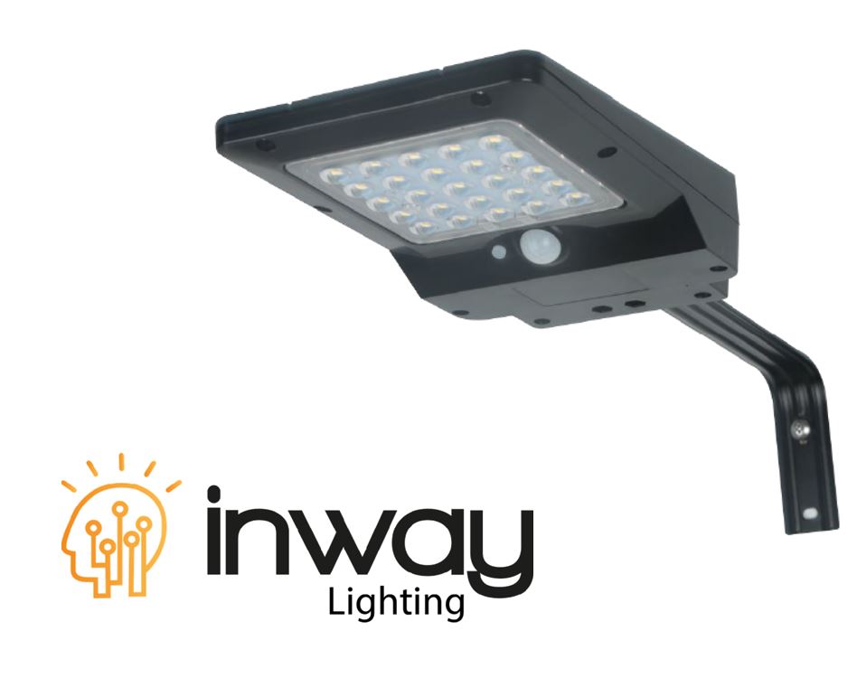 Lámpara Solar de Calle LED de 8W con Panel Integrado de 7Wp y Sensor de Movimiento, 6000K Blanco Frío, 140x70 Grados, Con Batería de Litio de 186.50Wh, 3.7V, 6000mAh, IP65, Negra, 106Lm/W