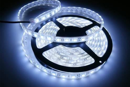 Cinta LED, SMD5050, CW 6000K, 12Vdc, Largo: 5Mts, Ancho: 10mm, 60Led/Mts, IP20