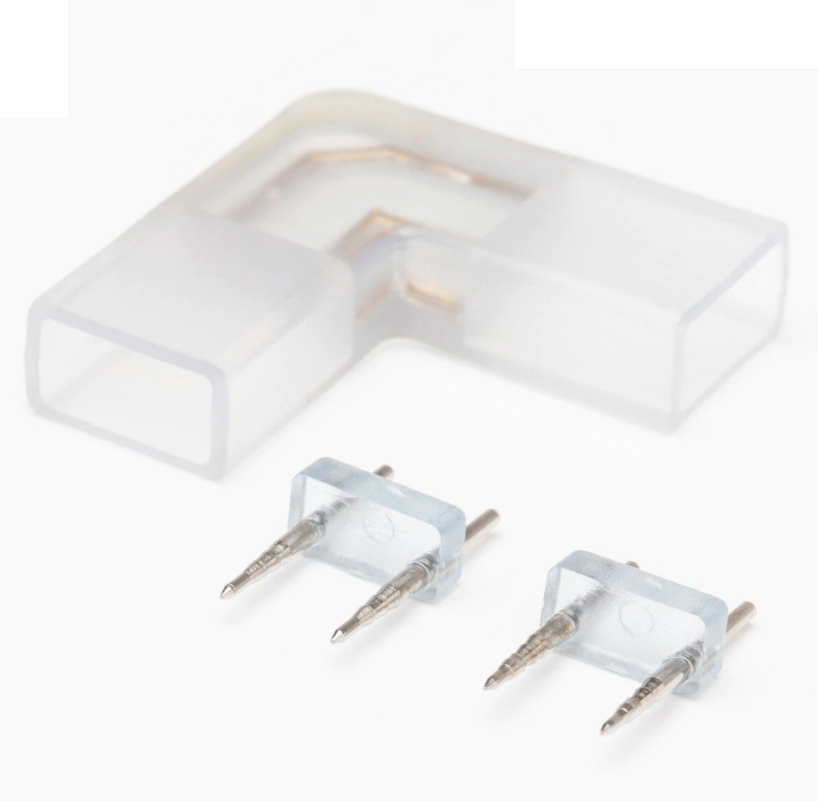 Conector p/Manguera LED SMD2835/3528, unicolor, L, PCB 12mm y 2 vías