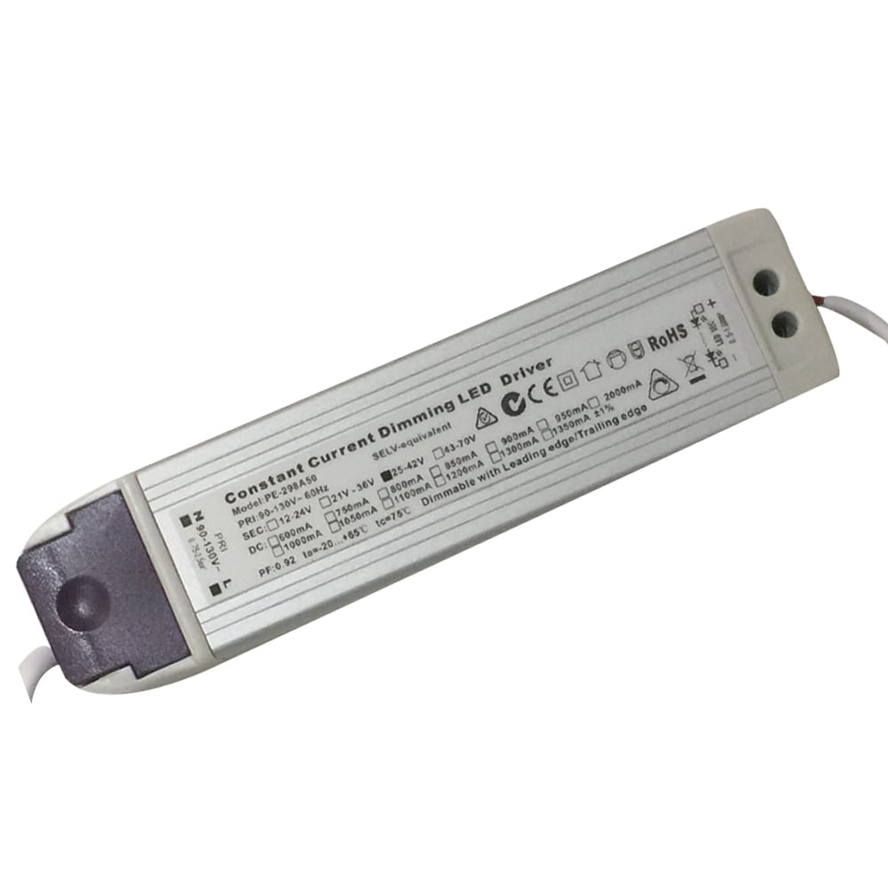 Driver p/Lámpara LED Triac Dimmable, IP20, 55W, 90-140Vac, Output: 25-42Vdc, 1350mA, PF: 0.92