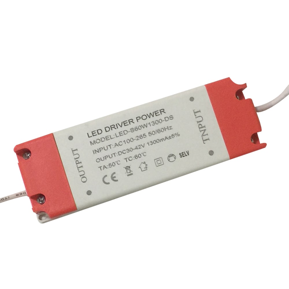 Driver p/Lámpara LED, IP20, 60W, 100-265Vac, Output: 30-42Vdc, 1300mA