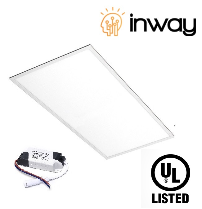 Kit Panel LED Rectangular, p/Empotrar, 72W, 24"x48" (600x1200mm), 6000K Blanco Frío, 100-277Vac, Borde Blanco