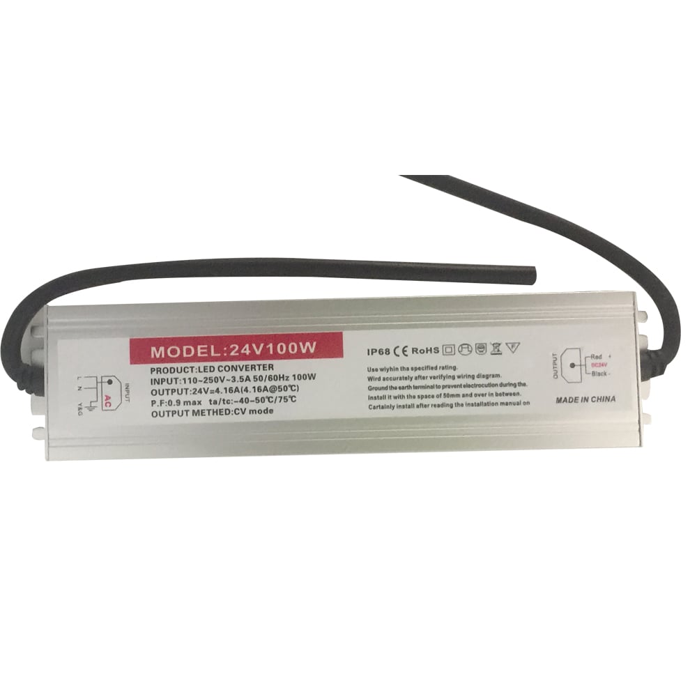 Fuente / Power Supply Voltaje Constante Corriente Variable LED, 100W, 110-250Vac, 24Vdc, 4.16A, IP67
