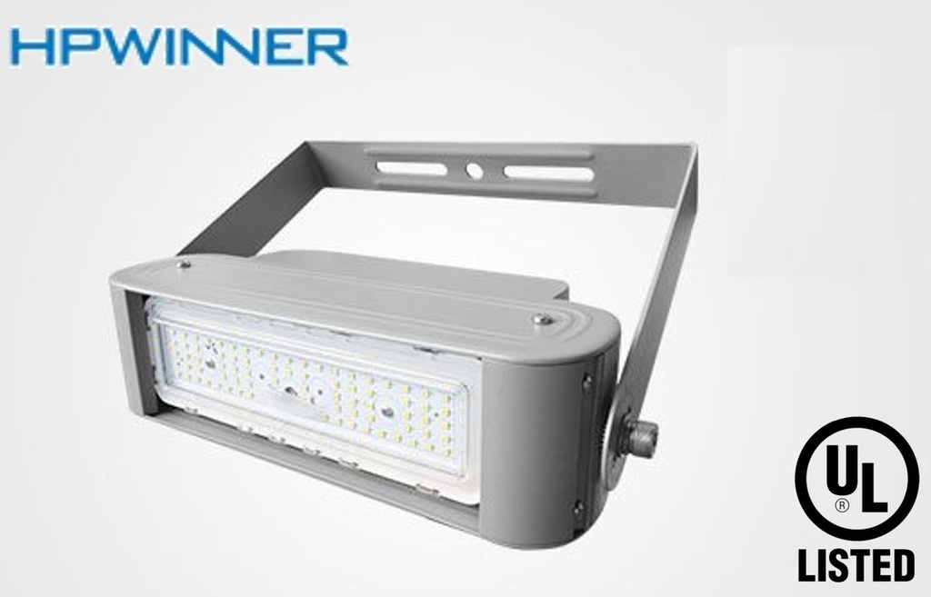 Lampara Flood Light LED Modular FL2C-1, 60W, 1 Modulo, 3000K Blanco Cálido, M33A-VCA (1x63pcs), 1325, 25 Grados, SANAN 3030, 72,000 horas de vida útil, 100-277Vac, IP68, Gris