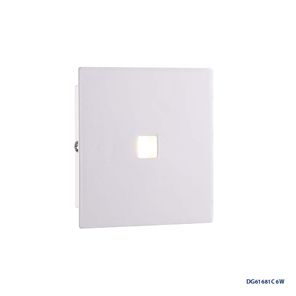 Lámpara LED Decorativa de Pared (Aplique), DG61681C, 6W, 3000K Blanco Cálido, 85-265Vac, Dimensiones: 110x110x25mm, IP20