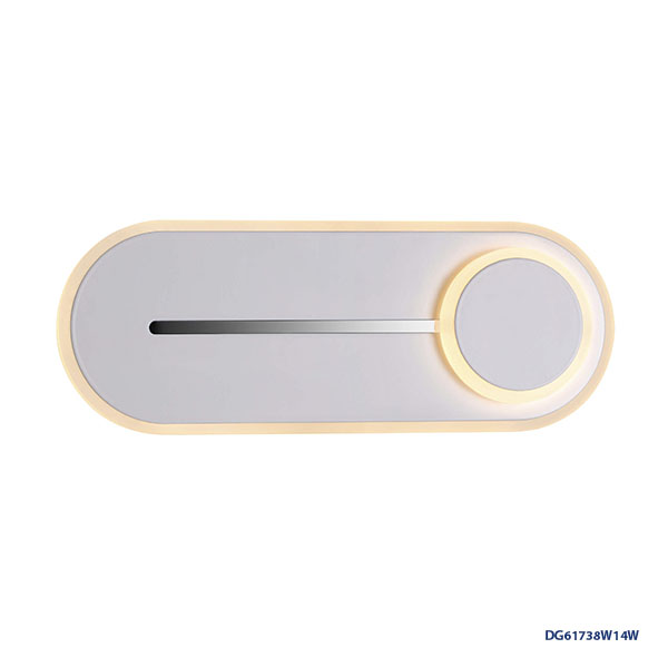 Lámpara LED Decorativa de Pared (Aplique), DG61738W, 14W, 11W+3W, 4000K Blanco Natural, 85-265Vac, Dimensiones: 255x95x55mm, IP20