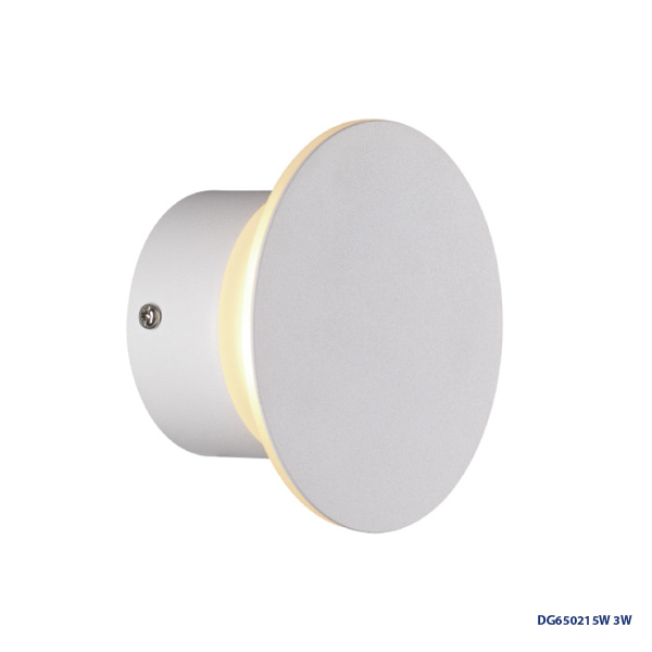 Lámpara LED Decorativa de Pared (Aplique), DG50215W, 3W, 3000K Blanco Cálido, 85-265Vac, Dimensiones: Φ120X120XH60MM, IP20