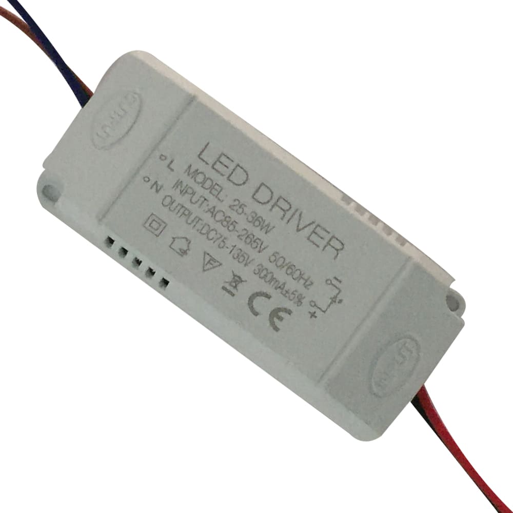 Driver p/Lámpara LED, IP20, 25-36W, 85-265Vac, Output: 75-135Vdc, 300mA