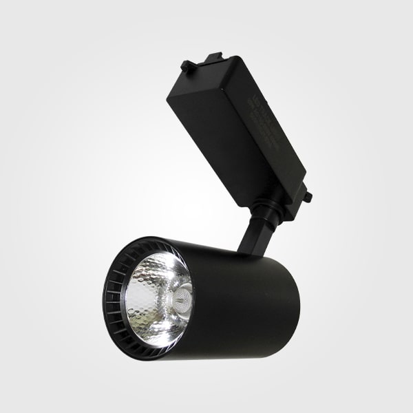 Lámpara de Riel (Track light) tipo COB de 2 cables, 7W, 3000K Blanco Cálido, 100-260Vac, IP65, 30 Grados, Negro