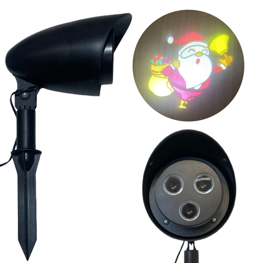 Proyector de Figuras Laser Papa Noel para Exterior, IP44, 3W, 120Vac