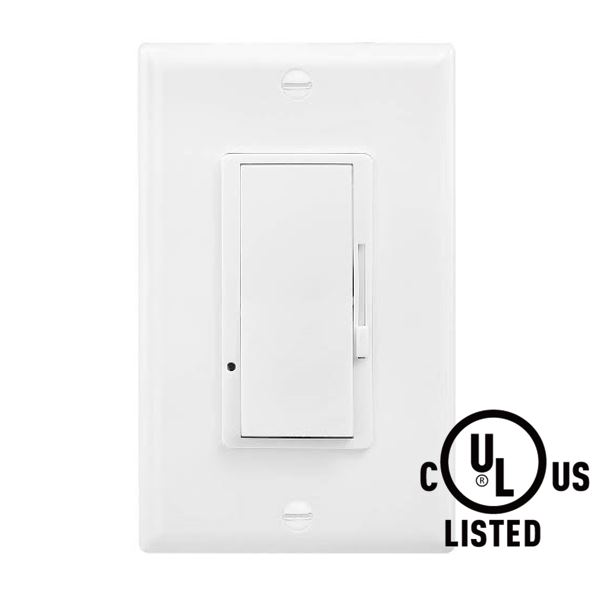 Dimmer Slide p/Lámpara LED con Interruptor, 0-10V, 120Vac/6A - 277Vac/3A, 3 vías, UL