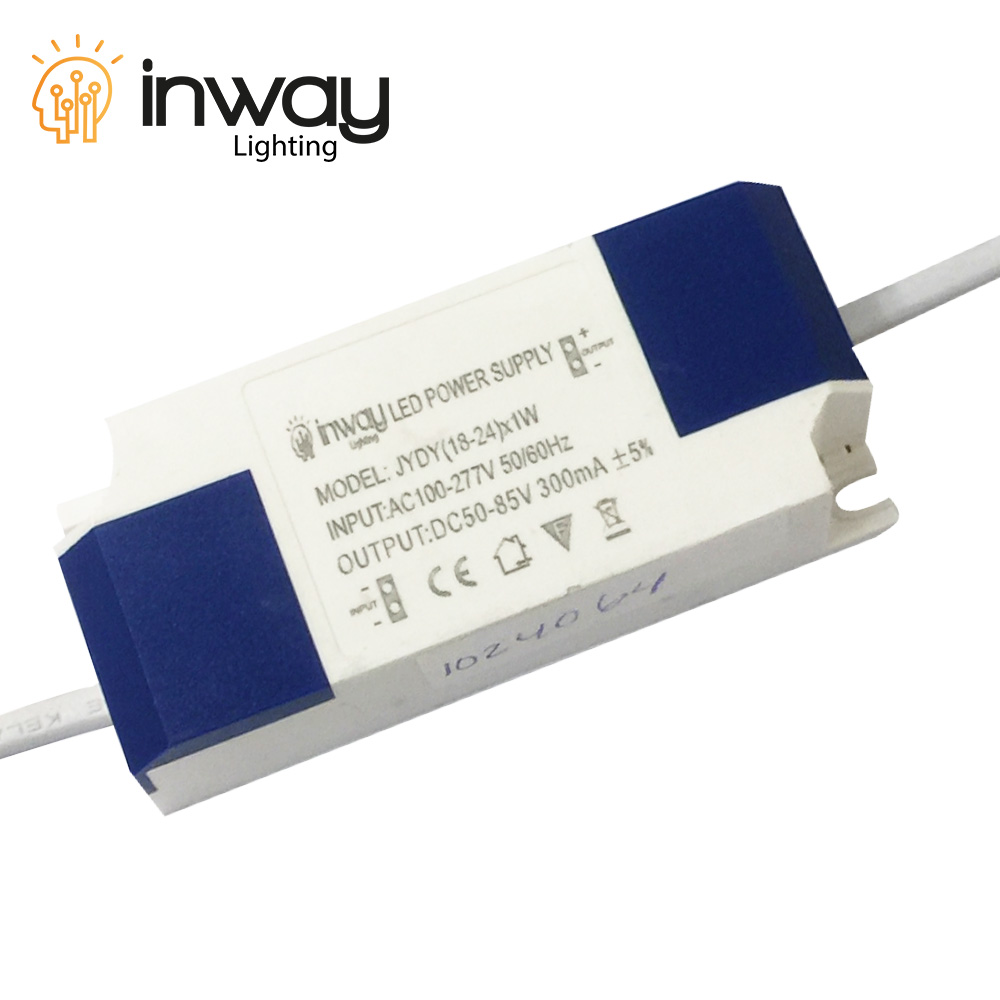 Driver p/Lámpara LED, IP20, 18-24W, 100-265Vac, Output: 50-85Vdc, 300mA