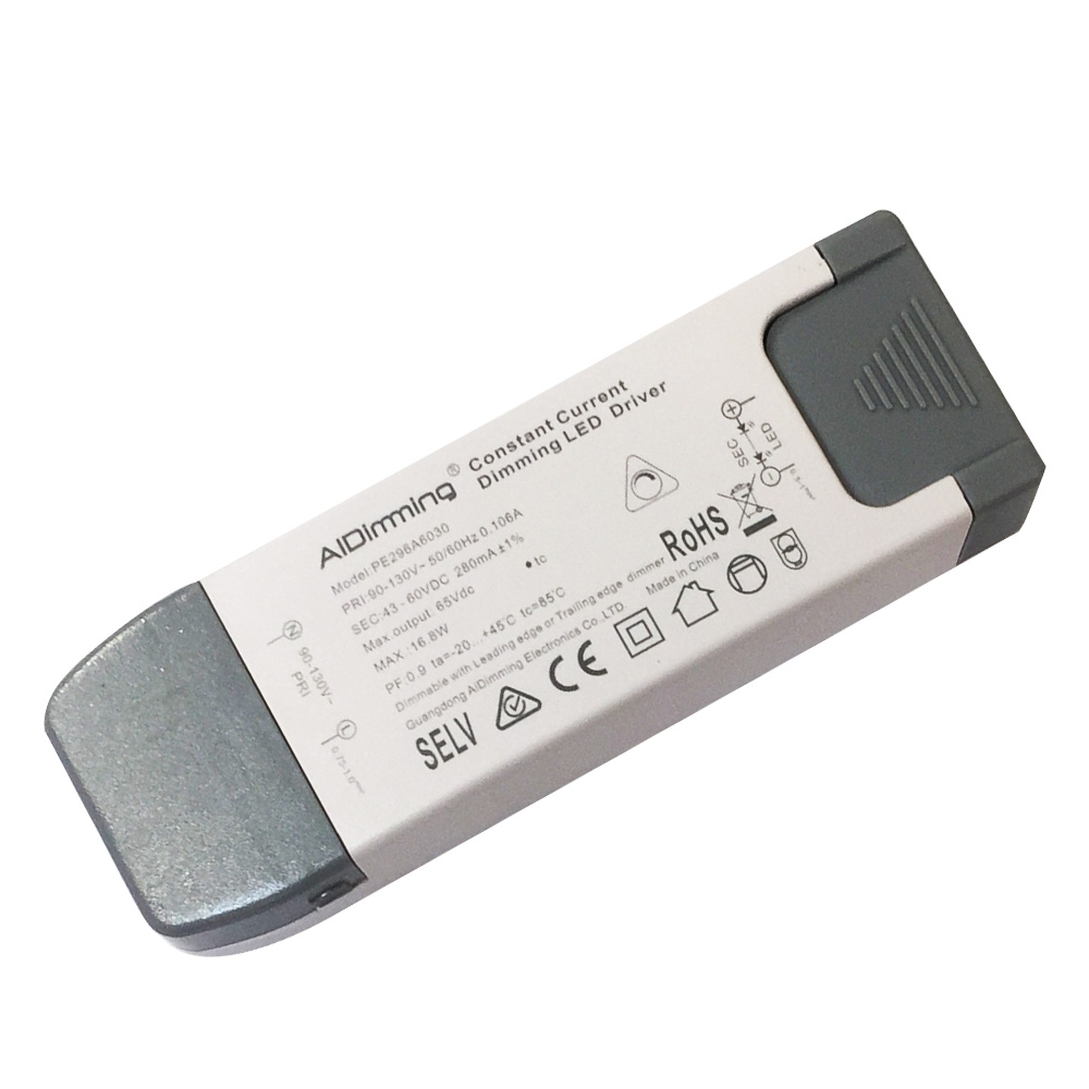 Driver p/Lámpara LED Triac Dimmable, IP20, 12-24W, 90-130Vac, Output: 43-78Vdc, 280mA