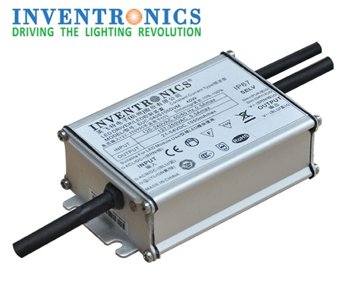 Driver p/Lámpara LED Dimmable de 0-10Vdc, 40W, 120-240Vac, Con Supresor de Pico Interno de 6KV, Output: 21-54Vdc, 1050mA, IP67