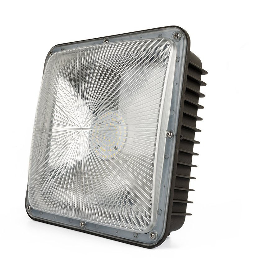 Lámpara Canopy de Emergencia LED SMD, 15W, 5000K, 100-277Vac, 130 Grados, IP65, Bronce, 130Lm/W