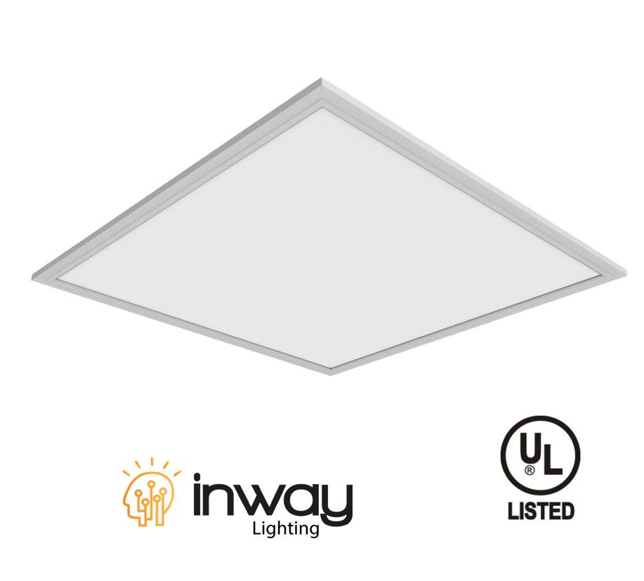 Kit Panel LED Cuadrado, p/Empotrar (UL), 45W, 4000Lm, 24&quot;x24&quot; (603x603mm), CW 6000K, 100-277Vac con Driver Integrado, Borde Blanco, Dimmable 0-10Vdc, Con Clip