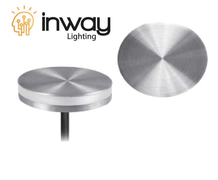 Cover tipo Disco de 360 Grados, p/Base de Lámpara Empotrable de Exterior, 3W, Modelo: DG-1021, Dimensiones: 65x13.5mm, Material: Acero Inoxidable 316