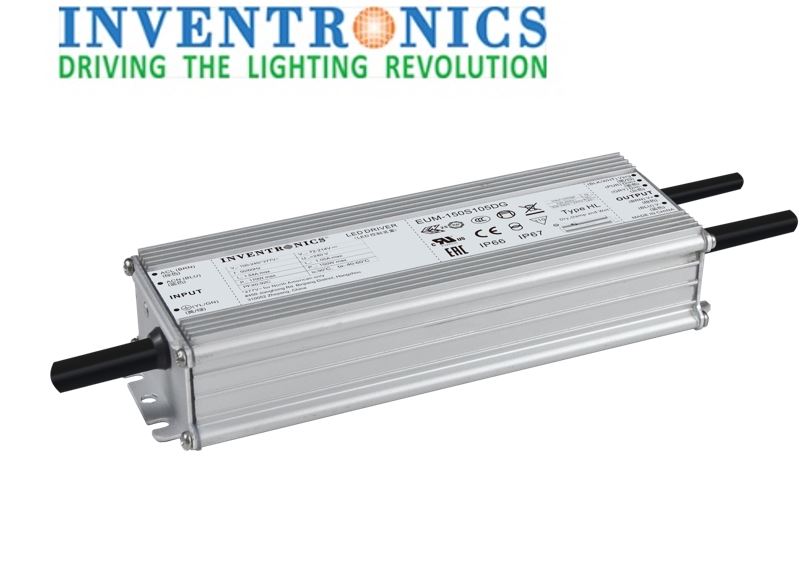 Driver p/Lámpara LED Dimmable de 0-10Vdc, IP67, 150W, 100-277Vac, con Supresor de Pico Interno de 10KV, Output: 50-143Vdc, 1050-1500mA, Programable