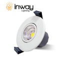 Lámpara Ceiling LED de Empotrar, Dirigible, 5W, 3000K Blanco Cálido, 100-260Vac, IP20, 30 Grados, Blanco, Dimensiones: Ø88x65mm