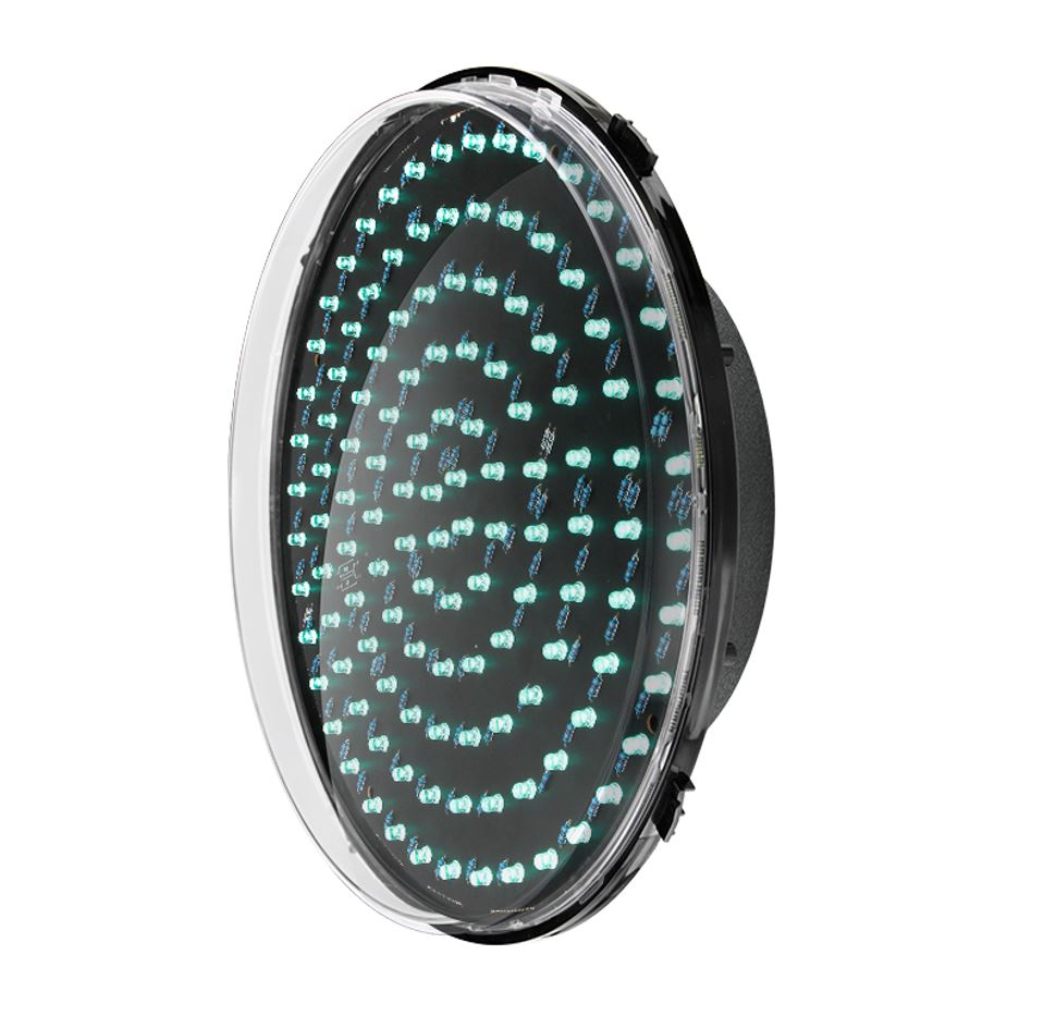 Luces de Semáforo con 162pcs de Diodo LED, Verde, 8W, 24Vdc, 300mm, Estándar ITE, Cover Clear.