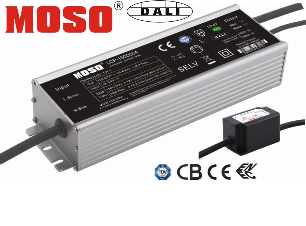 Driver p/Lámpara LED, Dimmable DALI con Supresor de Pico externo 10KV, 120W (200-277Vac), 90W (100-200Vac), Output: 60-170Vdc, 140-1400mA, IP67