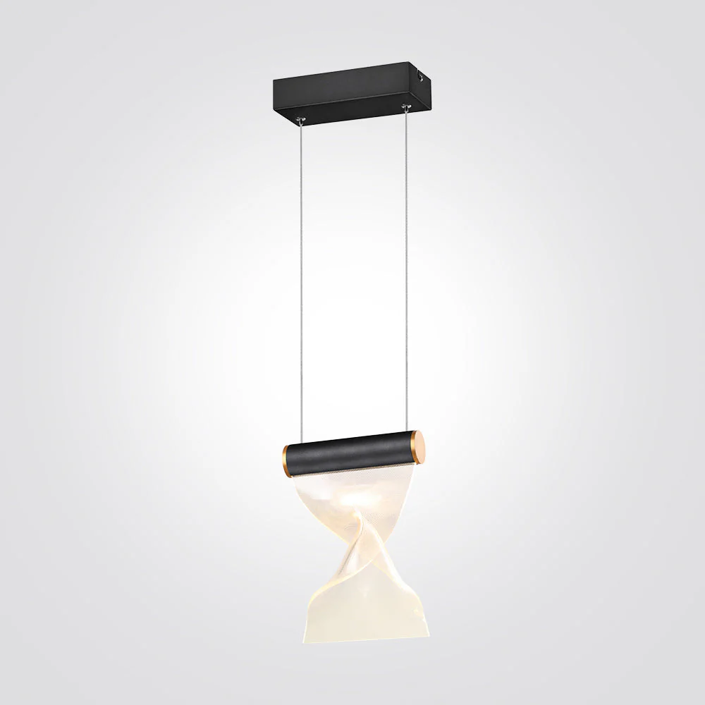 Lámpara LED Decorativa Colgante, DG60320P, 8W, 6000K Blanco Frío, 85-265Vac, Dimensiones: 180x90x1500mm, IP20, Verde oscuro con dorado