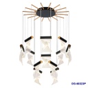 [DGPR-1025161] Lámpara LED Decorativa Colgante, DG60323P, 96W, 4000K Blanco Natural, 85-265Vac, Dimensiones: 800x800x1500mm, IP20, Verde oscuro con dorado