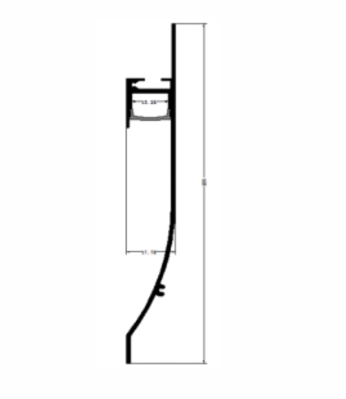 Perfil de Aluminio p/Cinta LED para PCB de 12mm, DG-S18125, Medidas: 125x17.78x2000mm, p/Superficie, incluye: difusor opal con nivel de transparencia de un 65%, 2 tapas terminales y 4 tornillos, Plateado