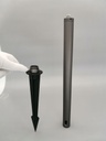 Poste tipo extension p/estaca, 500mm, Material: Aluminio, Gris Oscuro, Incluye: Estaca DG-205, Φ75X205mm y Pedal p/ajuste de estaca al piso