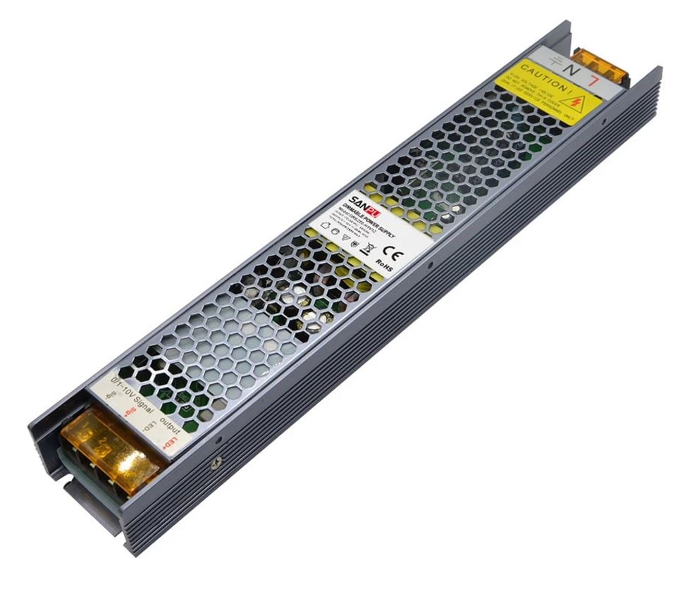 Power Supply Triac Dimmable de 0-10Vdc, 200W, 90-140Vac, 12Vdc, 17A, IP20