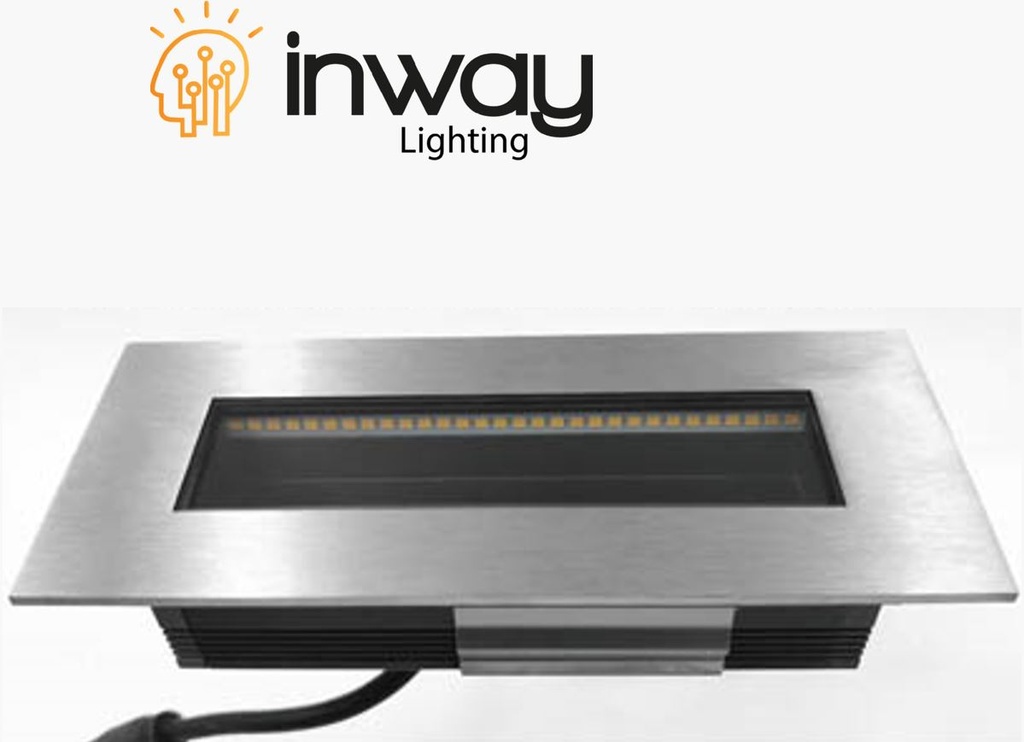 Barra LED, p/Empotrar de Exterior, DG-C012-1400, 14W, CW 6000K, 24Vdc, IP67, 50x40 Grados, Dimensiones: 335x80x87.5mm, Material: Acero Inoxidable 316