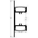 Perfil de Aluminio de 2 vías p/Cinta LED con PCB de 12mm, DG-S1649, Medidas: 15.53x49x2000mm, p/Superficie, incluye:  2 difusores opal con nivel de transparencia de un 65%, 2 tapas terminales y 4 clips, Plateado