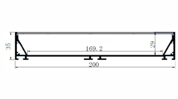 Perfil de Aluminio p/Cinta LED con PCB de 2x64mm, DG-SC20035, Medidas: 200x35x2400mm, p/Superficie y colgar, incluye: difusor opal con nivel de transparencia de un 65%, 2 tapas terminales, 4 clips y 4 tornillos, Plateado