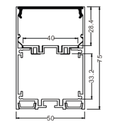 [DGPR-1025637] Perfil de Aluminio p/Cinta LED con PCB de 40mm, DG-C5075, Medidas: 50x75x2400mm, p/Colgar, incluye: difusor opal con nivel de transparencia de un 65%, 2 tapas terminales, 4 clips y 4 tornillos, Plateado