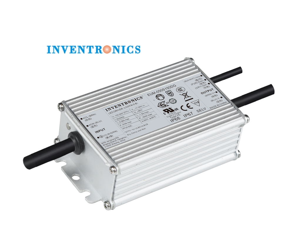 Driver p/Lámpara LED, IP67, Dimmable de 0-10Vdc, 50W, 100-277Vac, Con Supresor de Pico Interno de 6KV, Output: 28-91Vdc, 550-900mA, Programable