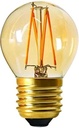 Bombilla de Filamento Vintage, Tipo G45, 4W, 2700K Blanco Cálido, E27, Ambar, 110-130Vac, Dimensiones: 45x75mm, IP20, 360 Grados