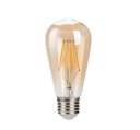 Bombilla de Filamento Vintage, Tipo ST58, 6W, 2700K Blanco Cálido, E27, Ambar, 110-130Vac, Dimensiones: 58x130mm, IP20, 360 Grados