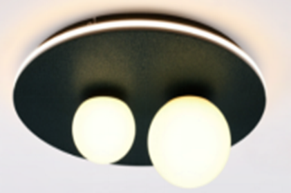 Lámpara LED Decorativa de Superficie, DG60195C, 38W, 4000K Blanco Natural, 85-265Vac, Dimensiones: 400x400x175mm, IP20, Verde oscuro con dorado