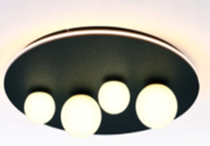 Lámpara LED Decorativa de Superficie, DG60197C, 64W, 4000K Blanco Natural, 85-265Vac, Dimensiones: 622x622x175mm, IP20, Verde oscuro con dorado