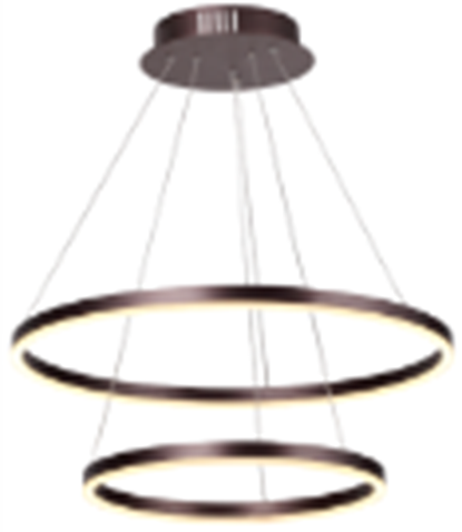 Lámpara LED Decorativa Colgante, DG60773P, 90W, 4000K Blanco Natural, 85-265Vac, Dimensiones: Φ(400+600)X1200mm, IP20, Marrón