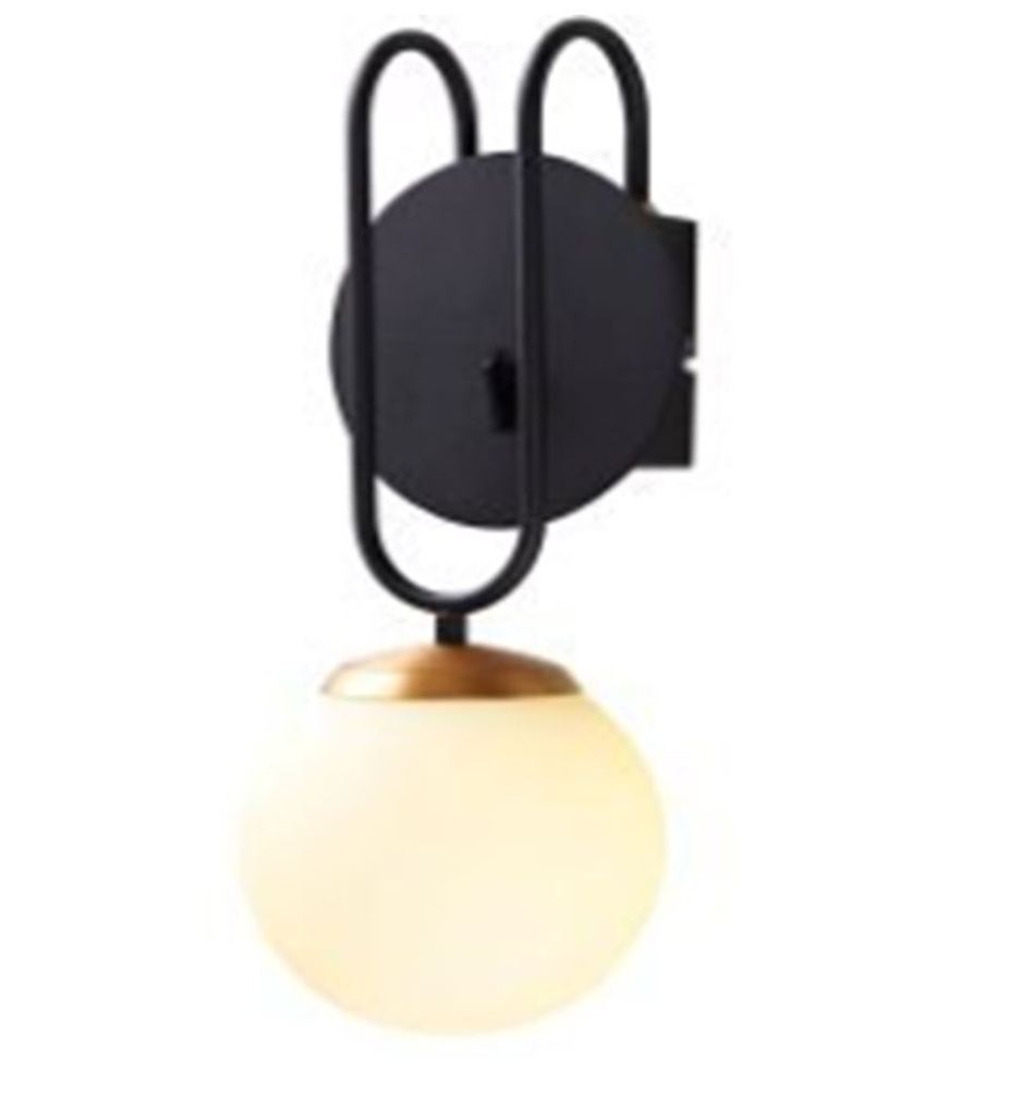 Lámpara LED Decorativa de Pared (Aplique), DG51385W, 8W, 4000K Blanco Natural, 85-265Vac, con Switch ON-OFF, Dimensiones: 130x140x330mm, IP20, Negro con dorado