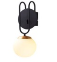 [DGPR-1026019] Lámpara LED Decorativa de Pared (Aplique), DG51385W, 8W, 4000K Blanco Natural, 85-265Vac, con Switch ON-OFF, Dimensiones: 130x140x330mm, IP20, Negro con dorado