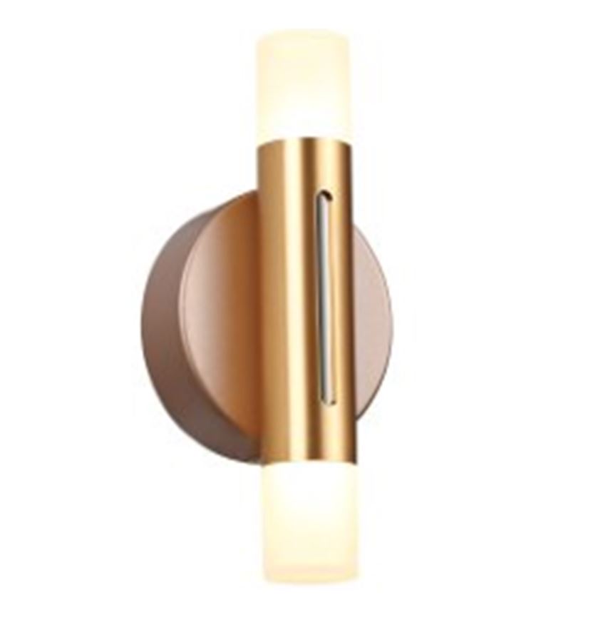 Lámpara LED Decorativa de Pared (Aplique), DG51371W, 6W, 4000K Blanco Natural, 85-265Vac, Dimensiones: 100x80x200mm, IP20, Dorado