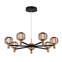 Lámpara LED Decorativa Colgante, DG60828P, 50W, 4000K Blanco Natural, 85-265Vac, Dimensiones: 800x800x1500mm, IP20, Negra con dorado