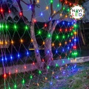 [DGPR-1026067] Malla Navideña LED p/Exterior, 8W, RGB, 150pcs de LED, 1.5Mx1.5M, Con cable verde, IP55