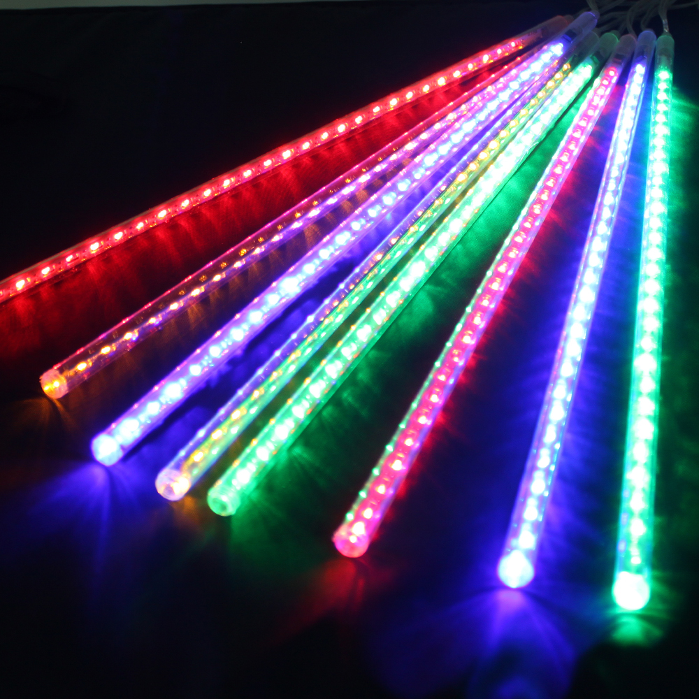 Lluvia de Meteoros LED, 9W, RGB, 10pcs de tubos de 800mm, 72LED, 110Vac