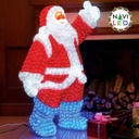 Santa Claus 3D p/Exterior, Blanco, 24Vdc, 2080LED, Dimensiones: H120cm x W80cm, IP65, Cable de 1.5 metros